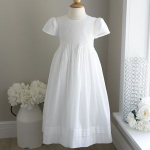 Strasburg White Dress Heirloom Smocked Flower Girl Special Occasion NWT